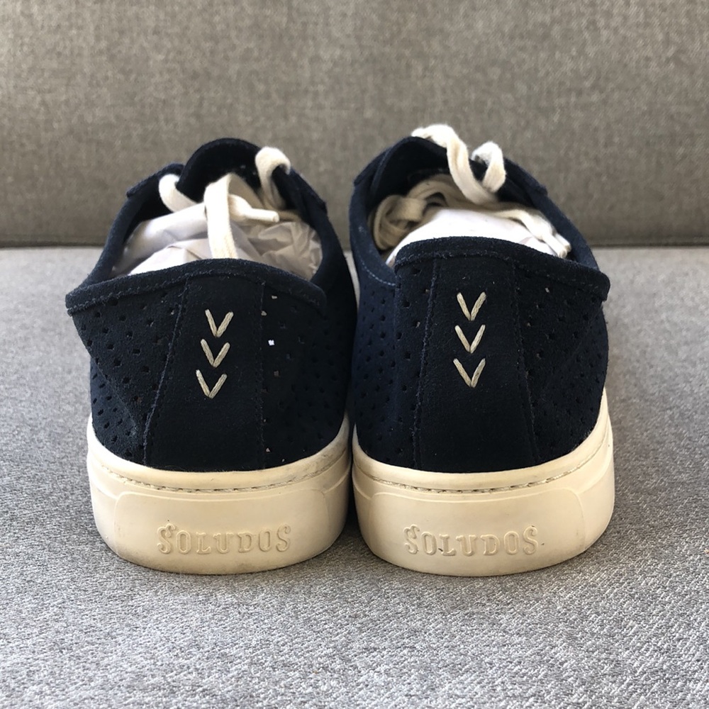 Worn once! - SOLUDOS Perforated Suede Leather Sneakers - Picture 4 of 9